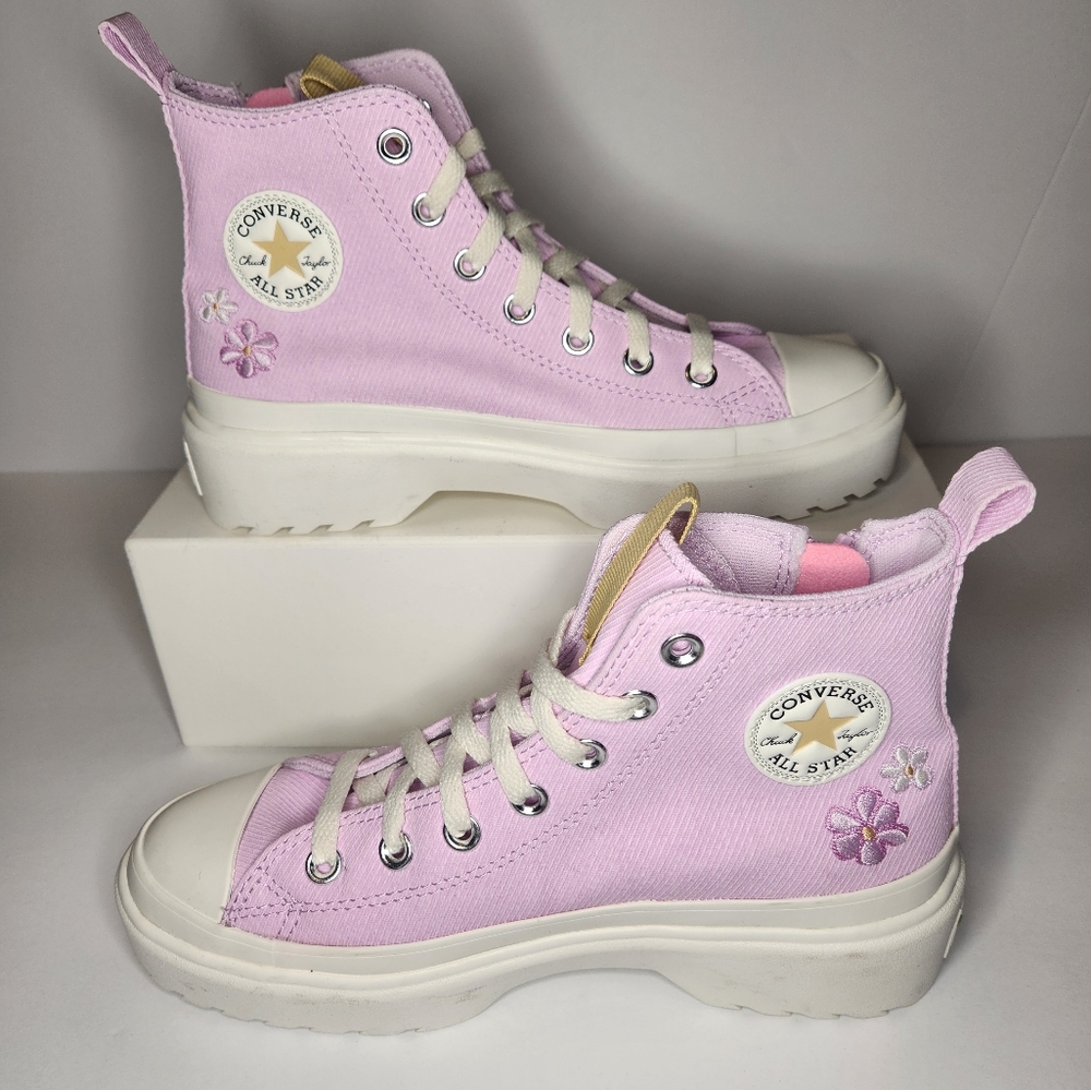Lugged lift hi top pink canvas